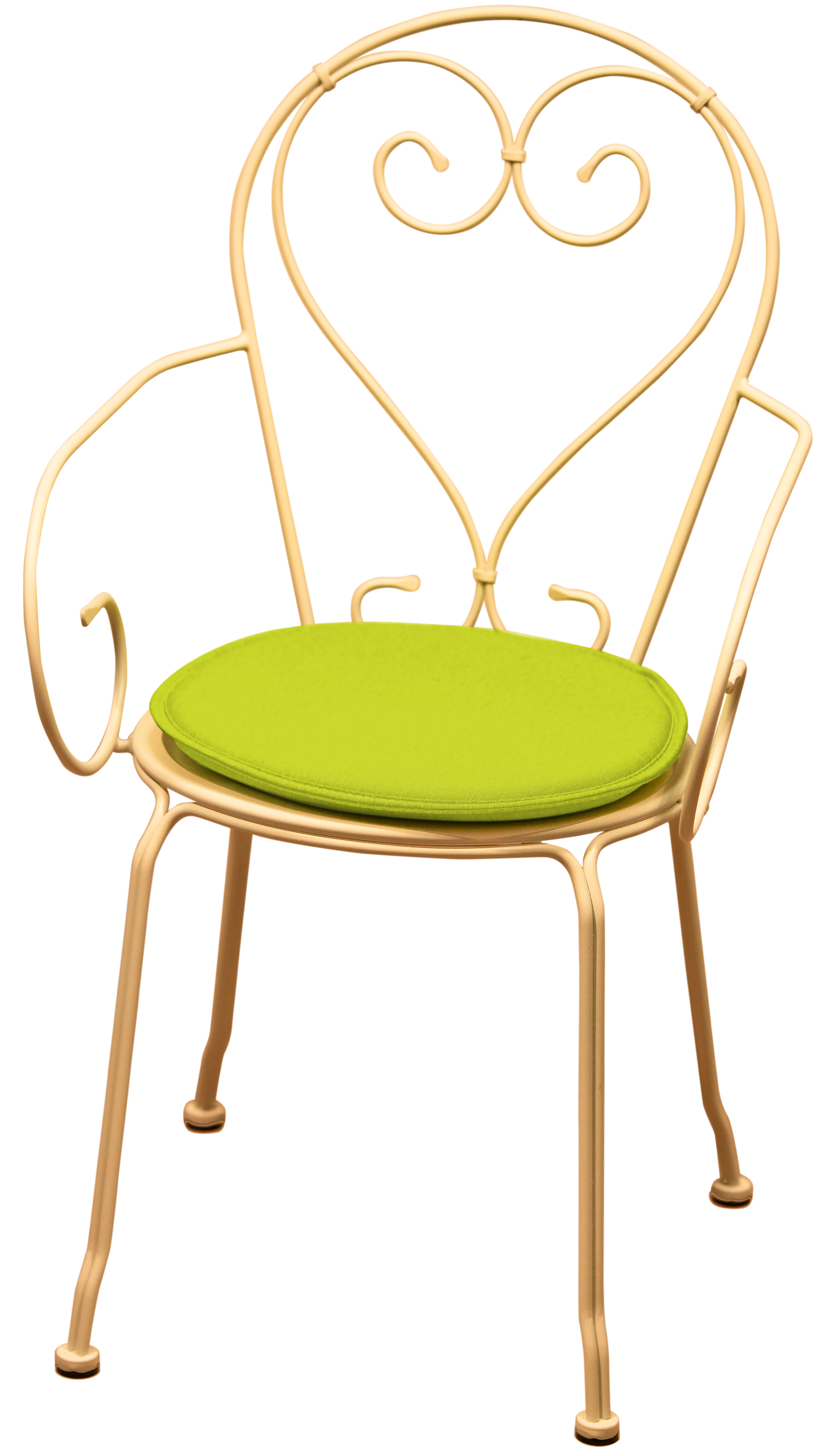 Galette chaise ronde 38cmx3cm vert anis - TENDANCES ET CREATIONS