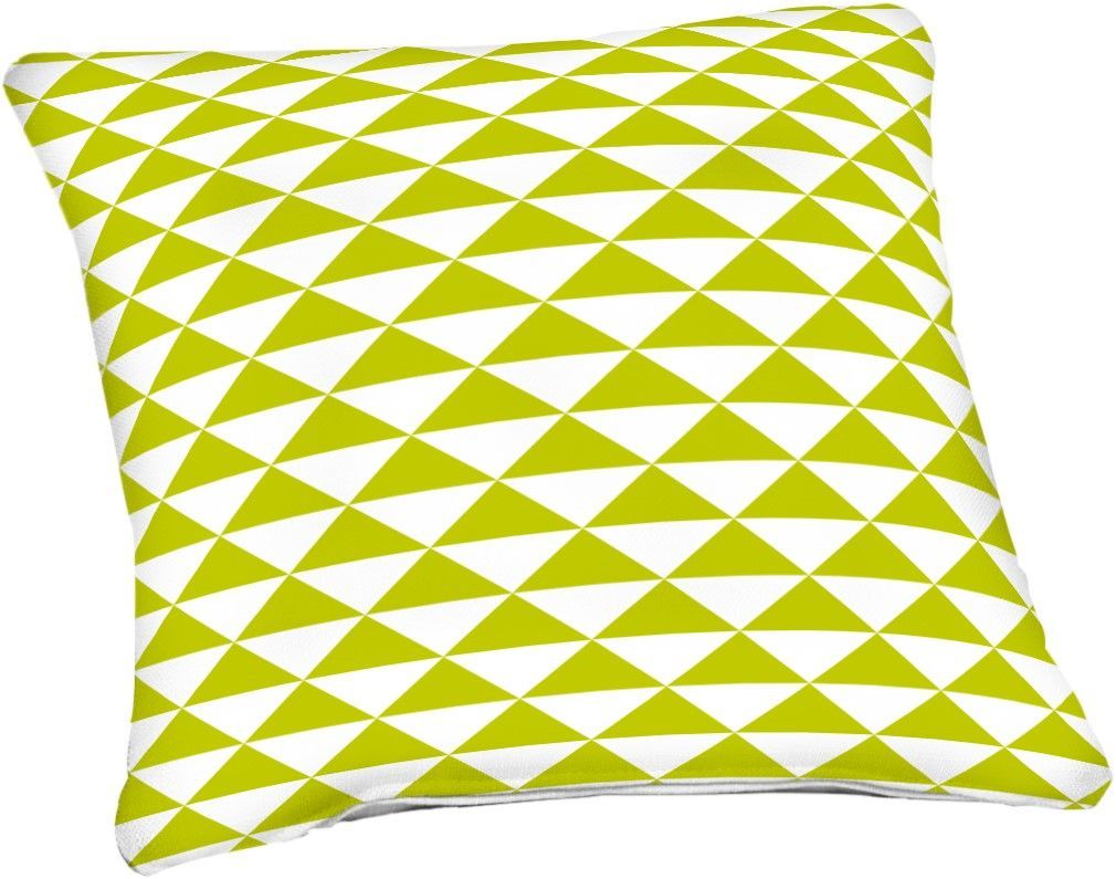 Coussin Déco Triangle déhoussable 40x40x10cm Anis
