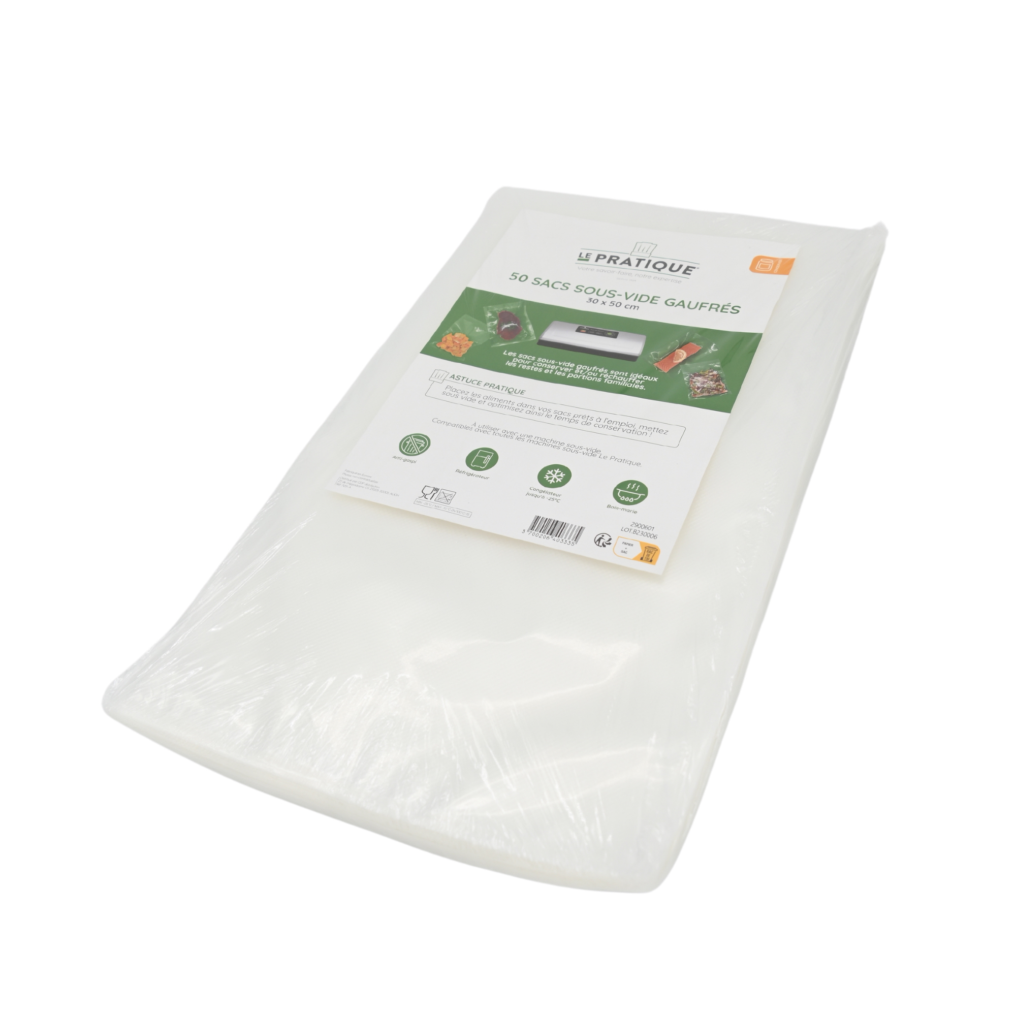 Lot 50 sacs sous-vide gaufrés 30 x 50 cm