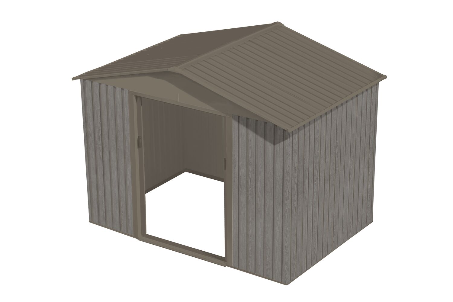 ABRI DE JARDIN EN METAL ASPECT BOIS VIEILLI 86 - 4,7M² - GRIS