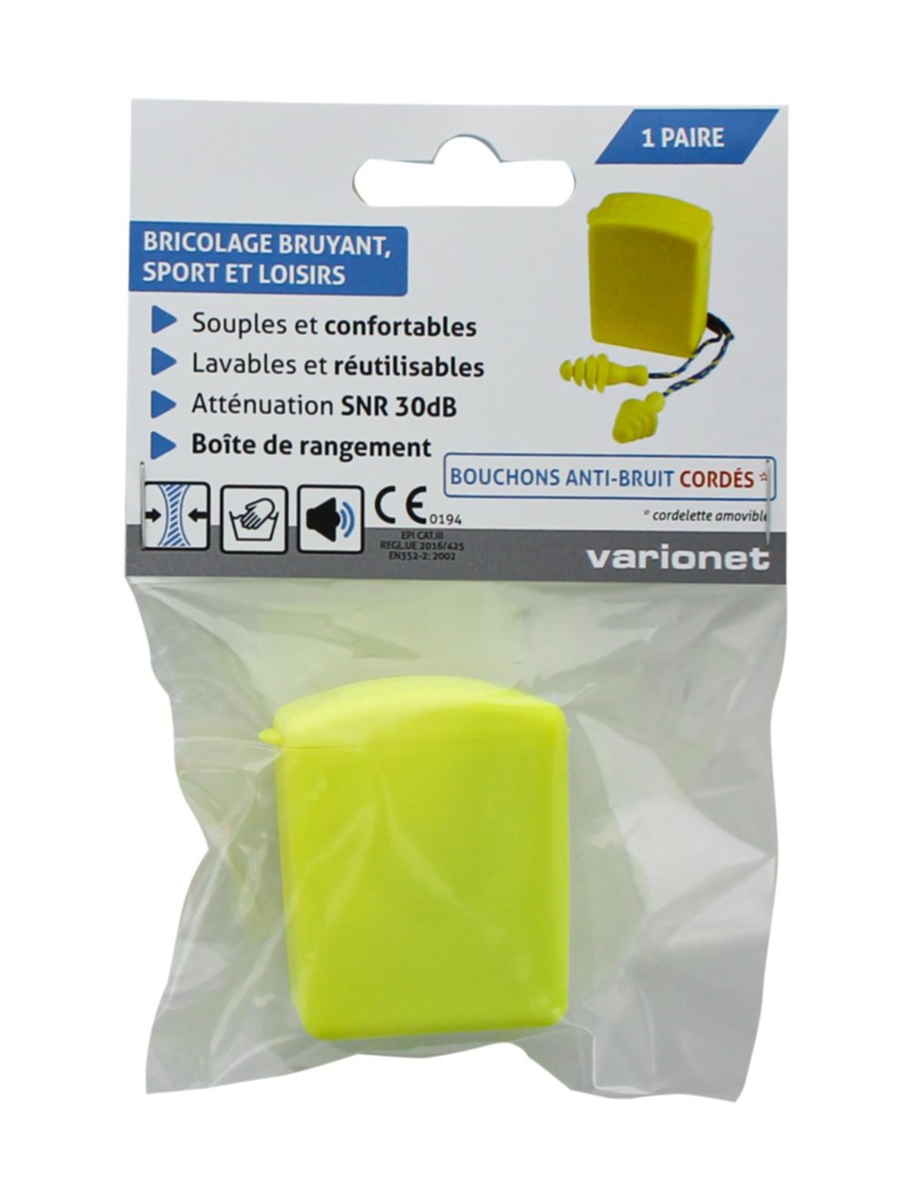 Bouchons d’oreilles anti bruit cordés  EK12