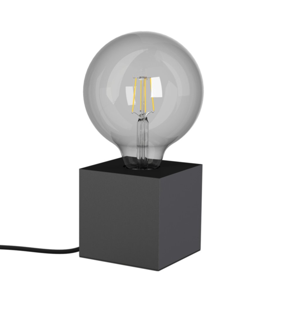 Lampe à poser métal noir cube E27 IP20 - XANLITE