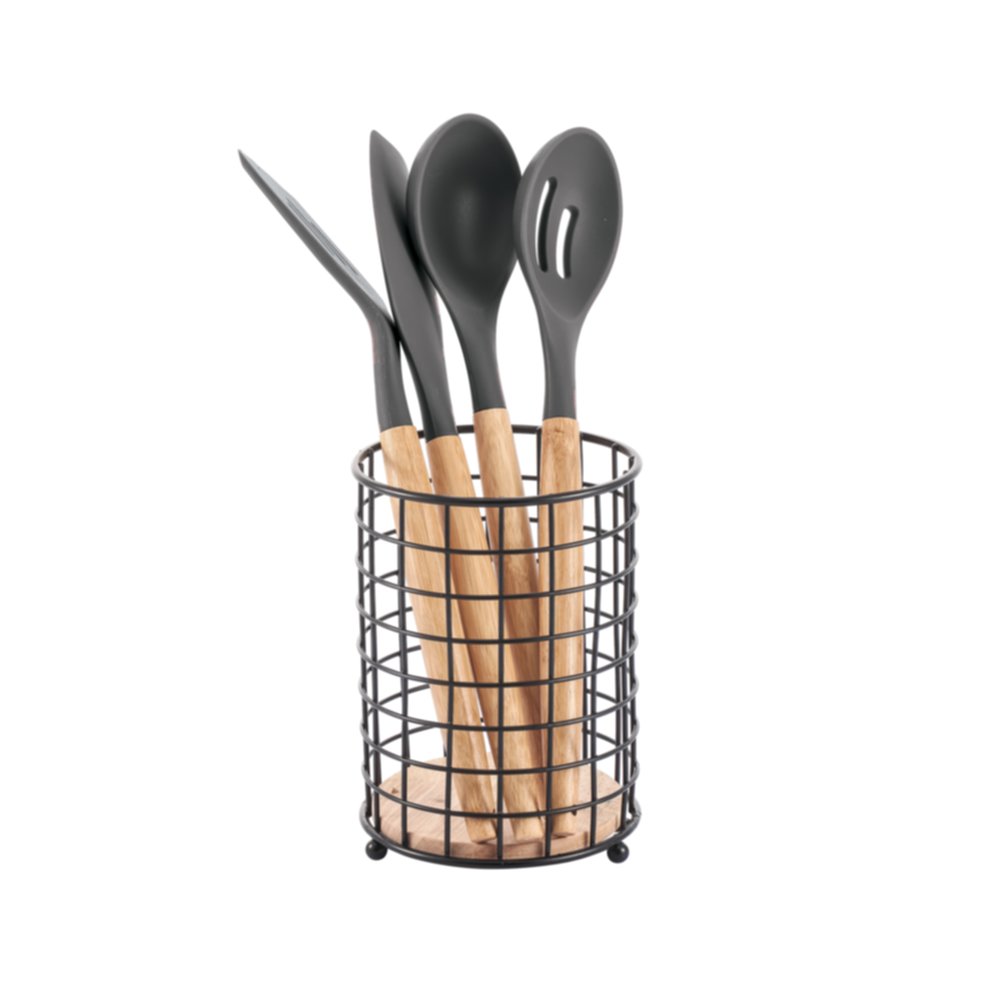 Porte couverts noir et bois