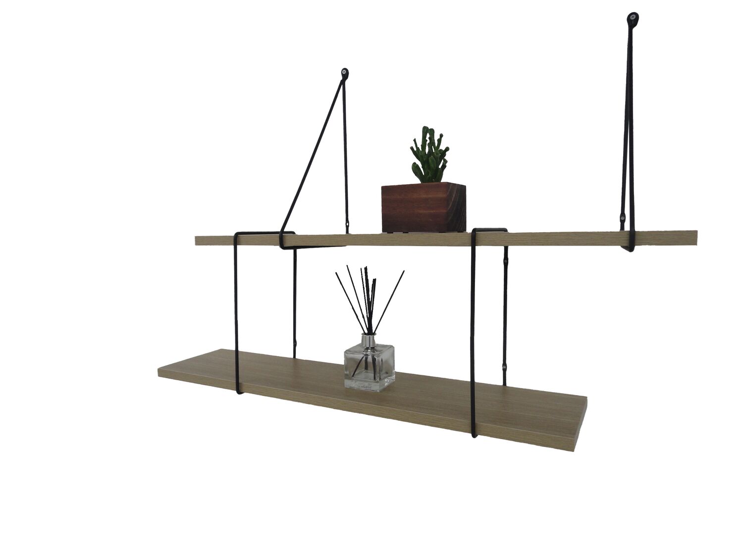 Connecteur de tablettes rectangle 30 x 19,5 cm métal noir - DECO SYSTEM