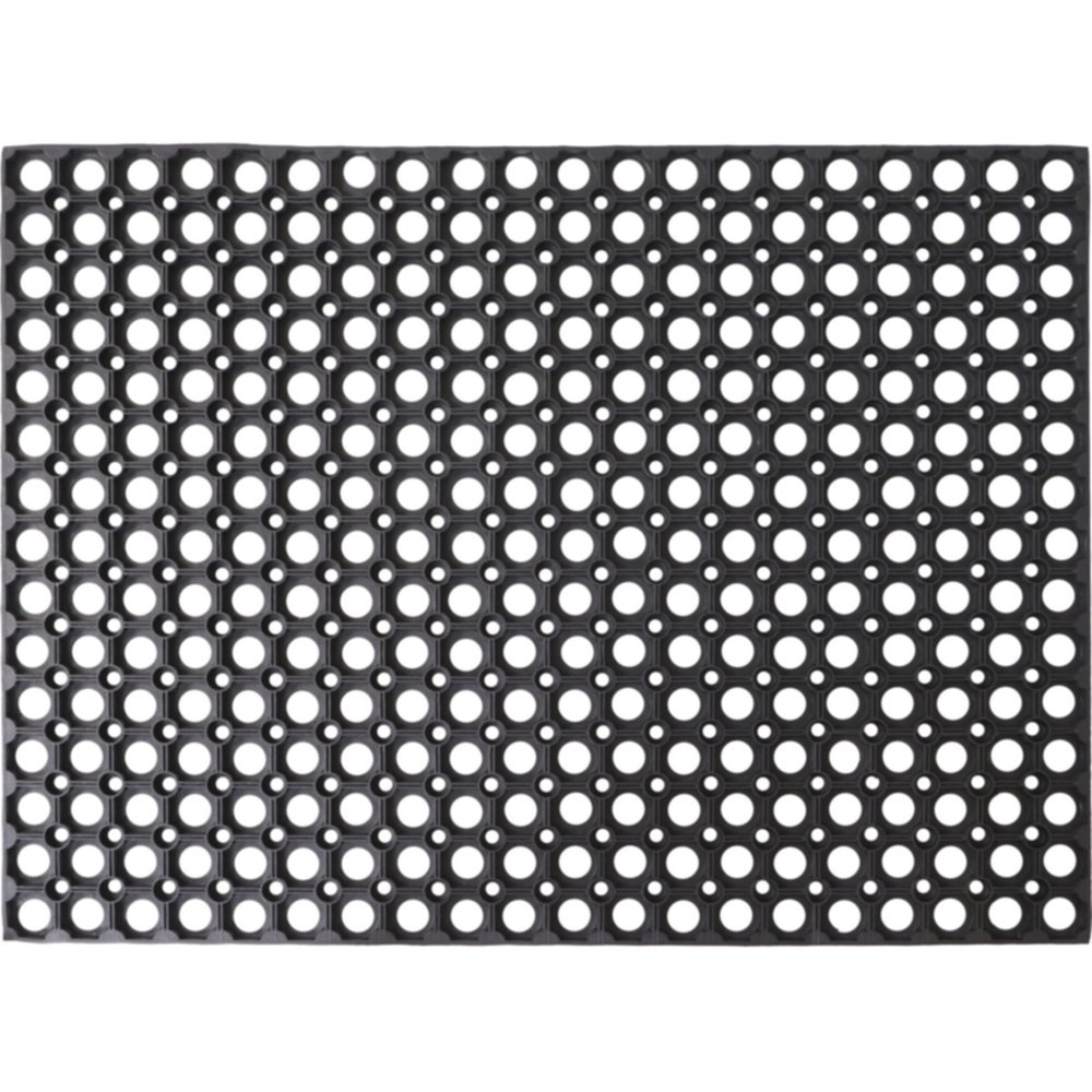 Tapis caillebotis 60 x 80 cm caoutchouc noir - LUANCE
