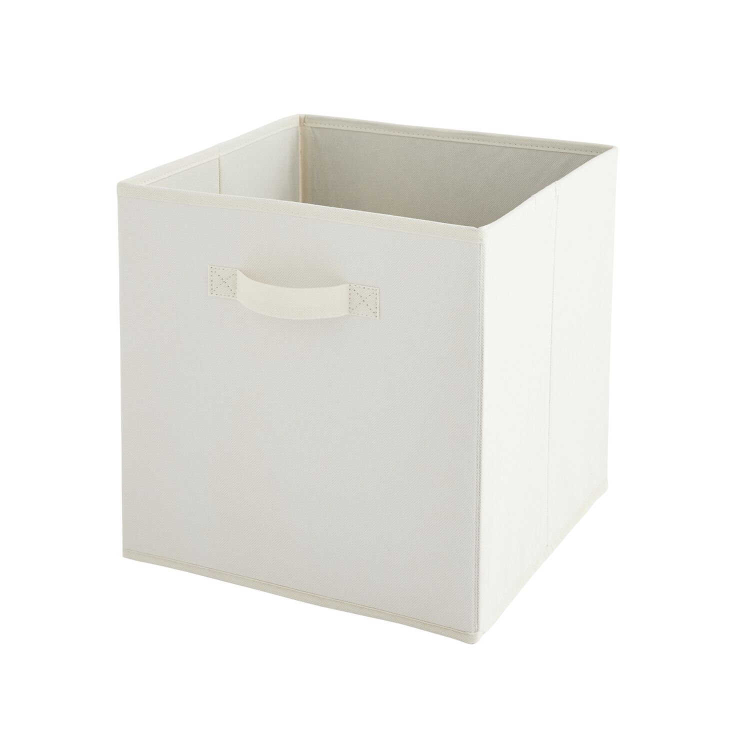 Panier rangement intissé 27x27x27cm Blanc Coton