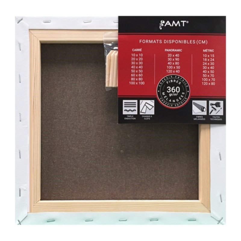 Châssis entoilé 30 x 30 cm 360gr/m² fibres mélangées - AMT