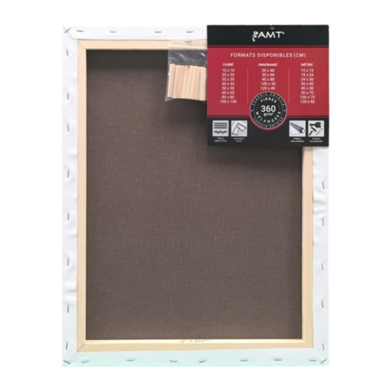 Châssis entoilé 40 x 50 cm 360gr/m² fibres mélangées - AMT