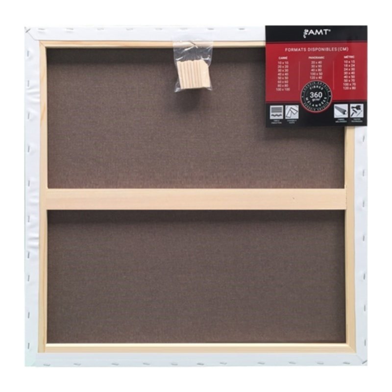 Châssis entoilé 60 x 60 cm 360gr/m² fibres mélangées - AMT