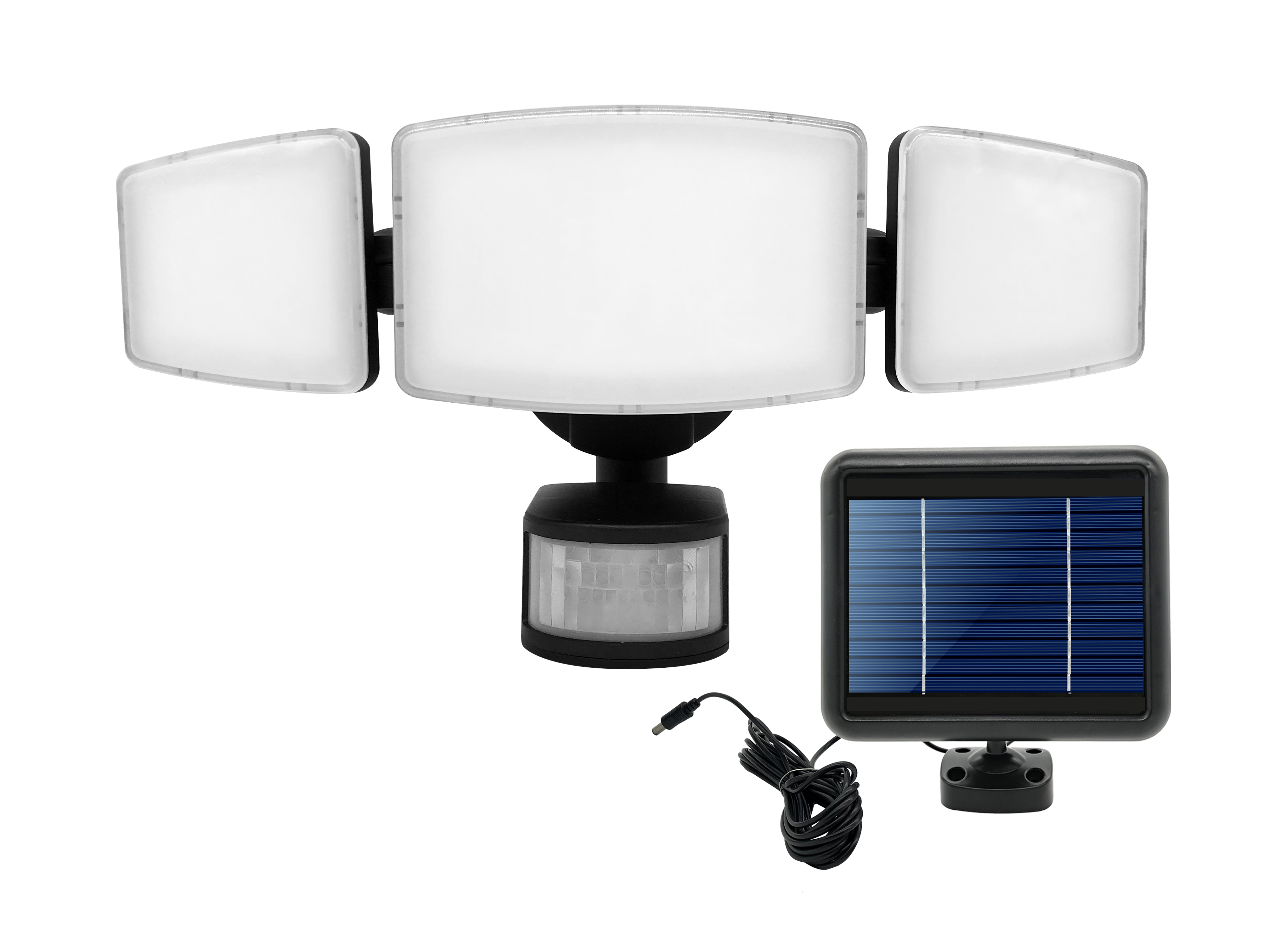 Spot solaire à 3 têtes+détecteur de présence