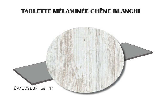 Tablette mélaminée chêne blanchi 18 mm 800 x 300 mm - SUPBOIS