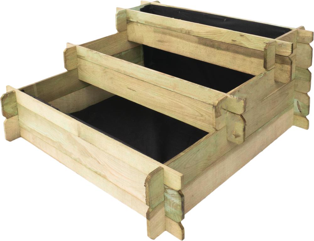 Carré potager bois 3 étages 90x90cm H40/30/20cm