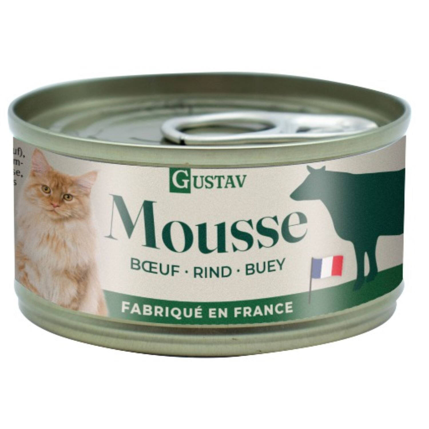 Mousse chat bœuf Gustav 85g - BUBIMEX