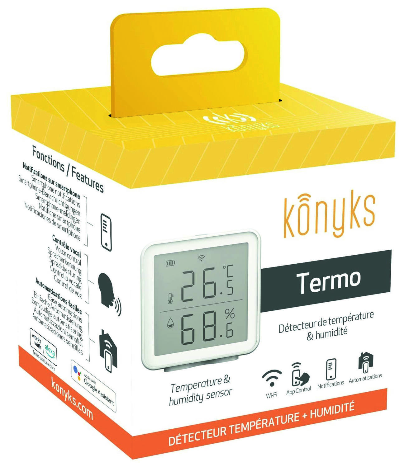 Thermomètre et hygromètre connecté Wifi - KONYKS