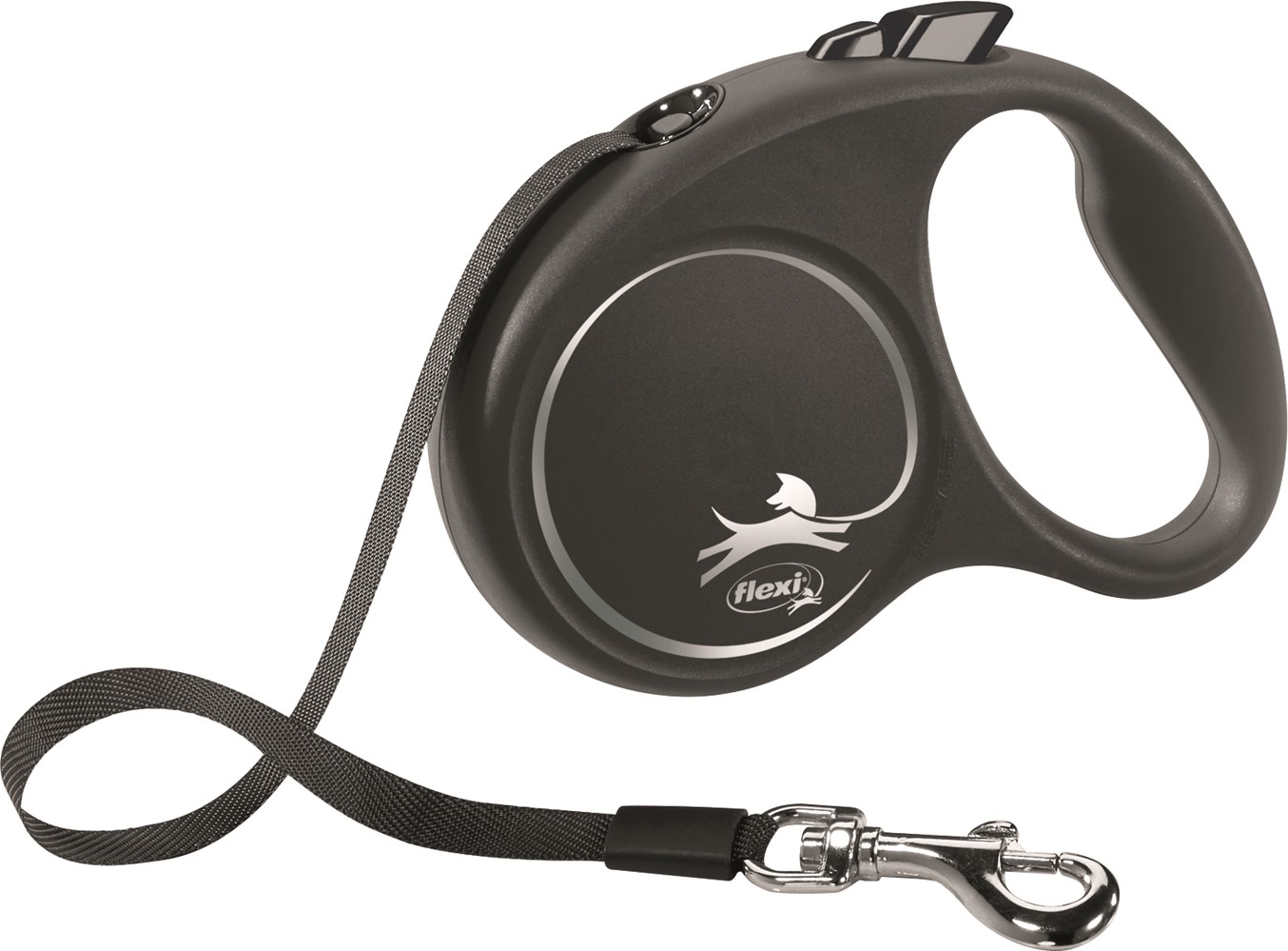 Laisse sangle flexi BLACK DESIGN S: 5 m noir