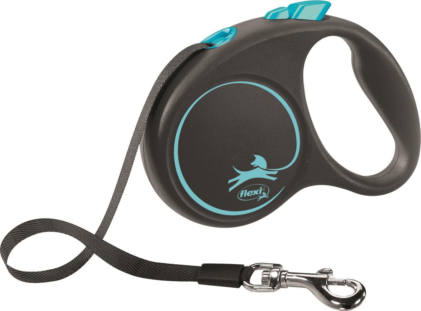 Laisse sangle flexi BLACK DESIGN S: 5 m bleu