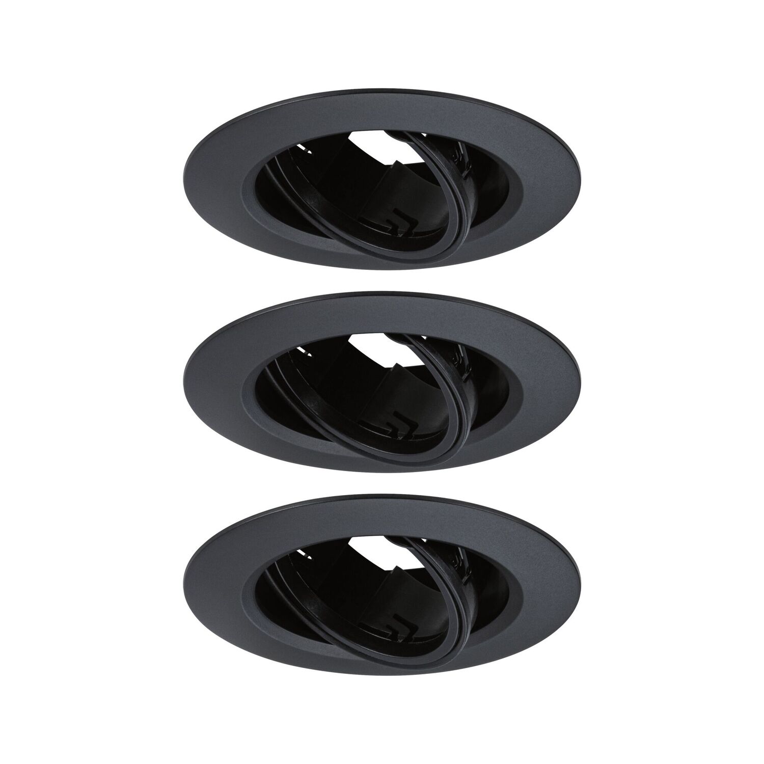 3 anneaux pivotants pour luminaires encastrés GU10 10W noir - PAULMANN