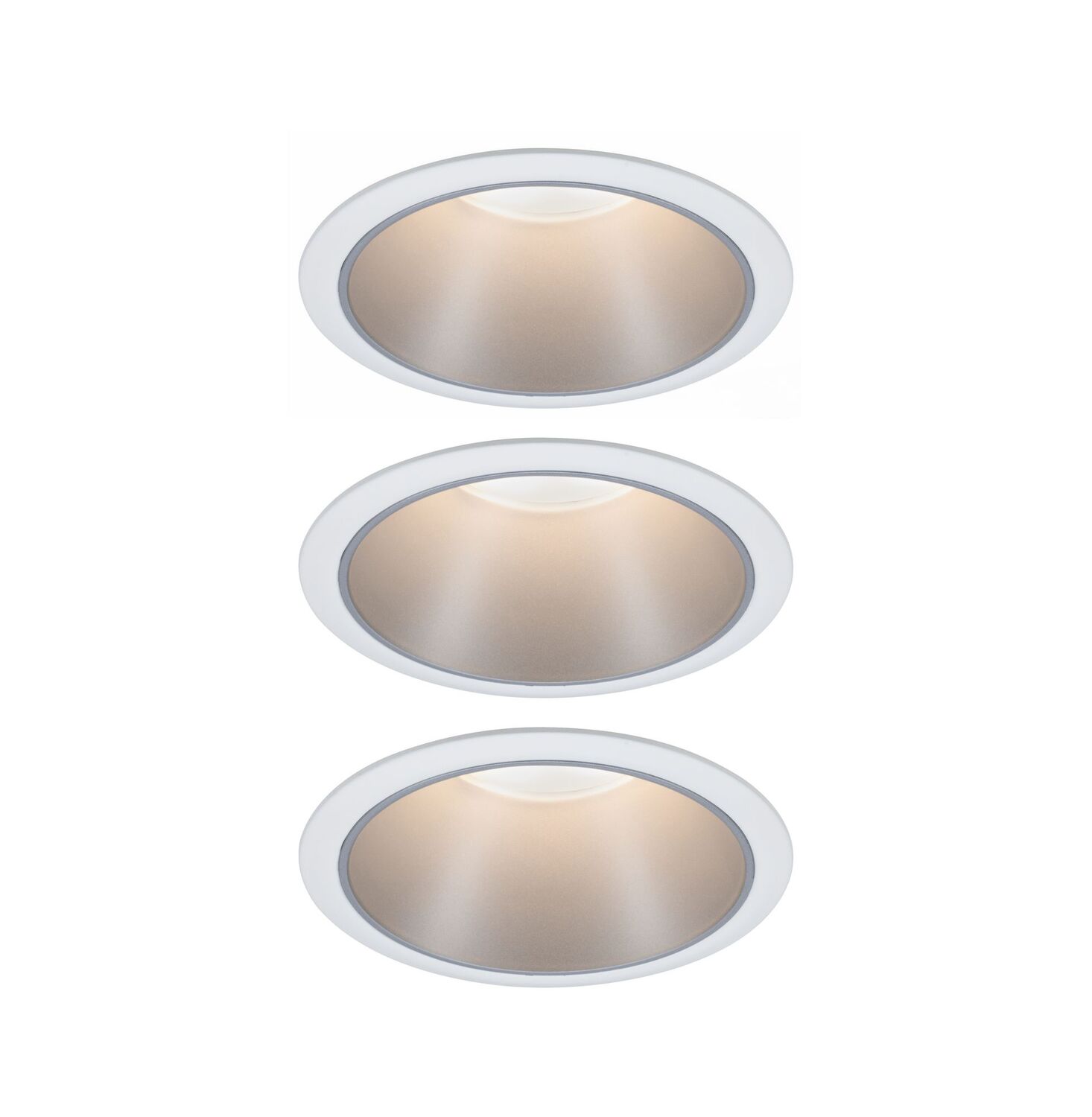 3 Spots LED encastrés Cole 6,5W 2700K 230V blanc/argent