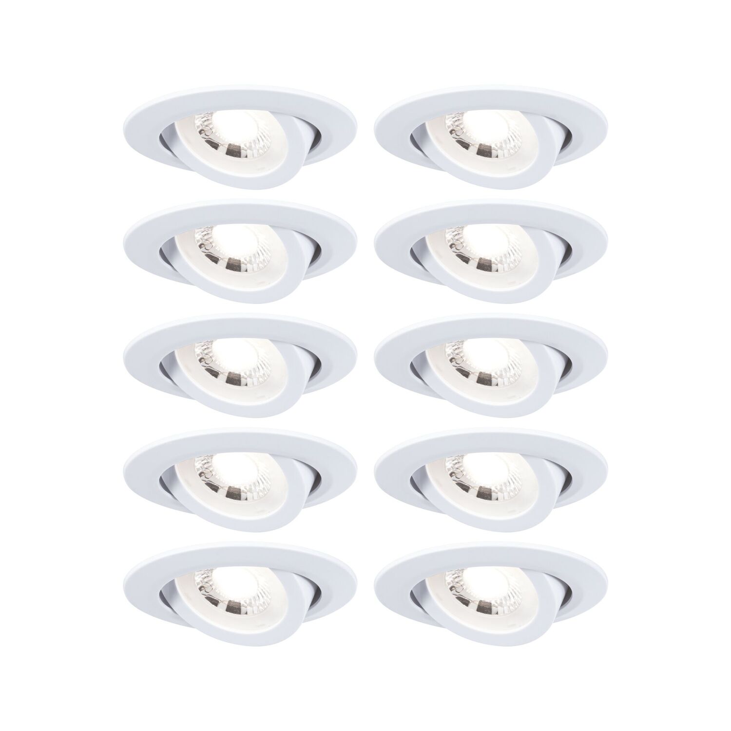 10 spots LED encastrés orientables ronds Nova blanc 4,8W - PAULMANN