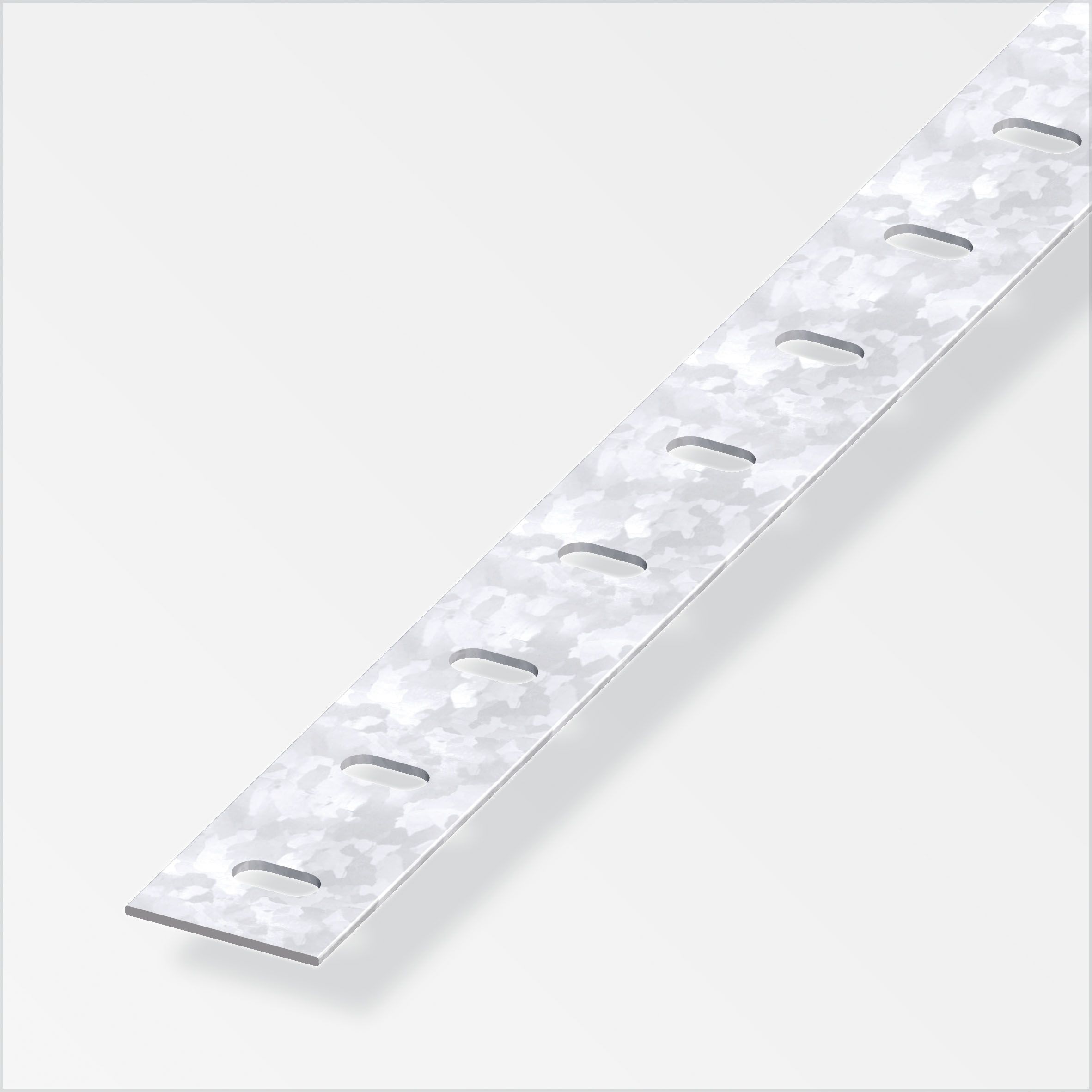 Profilé plat acier zingué perforé 23,5 x 1,2 mm L. 1 m
