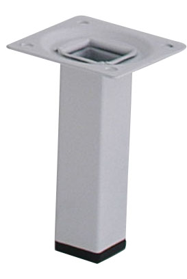 Pied carré métal blanc H.100 25x25 mm - EVOLUDIS
