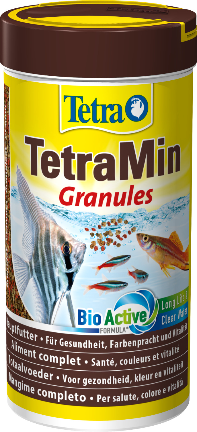 Aliment complet pour poissons tropicaux sous forme de granulé Tetramin 250 ml