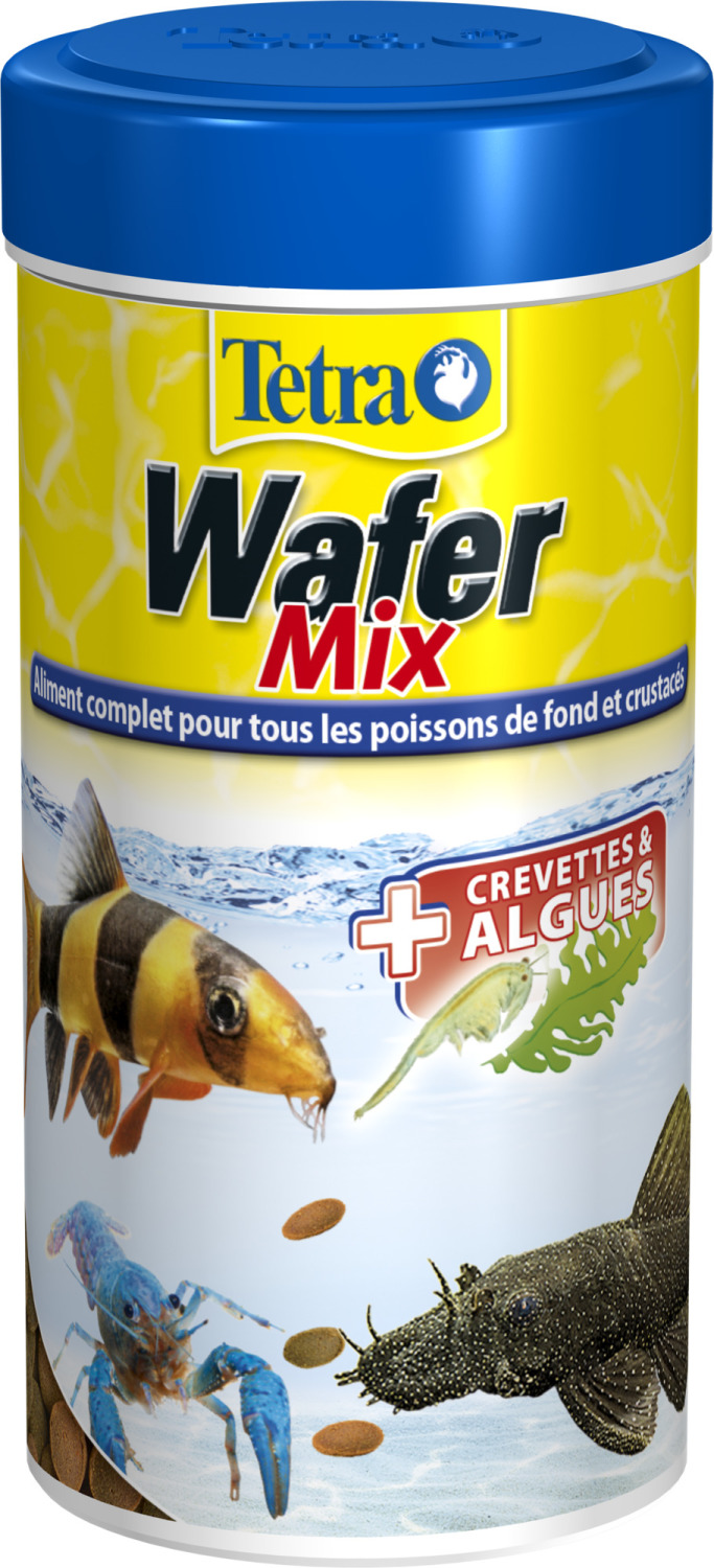 Aliment complet pour tous les poissons de fond et crustacés Tetra Wafer mix 250 ml