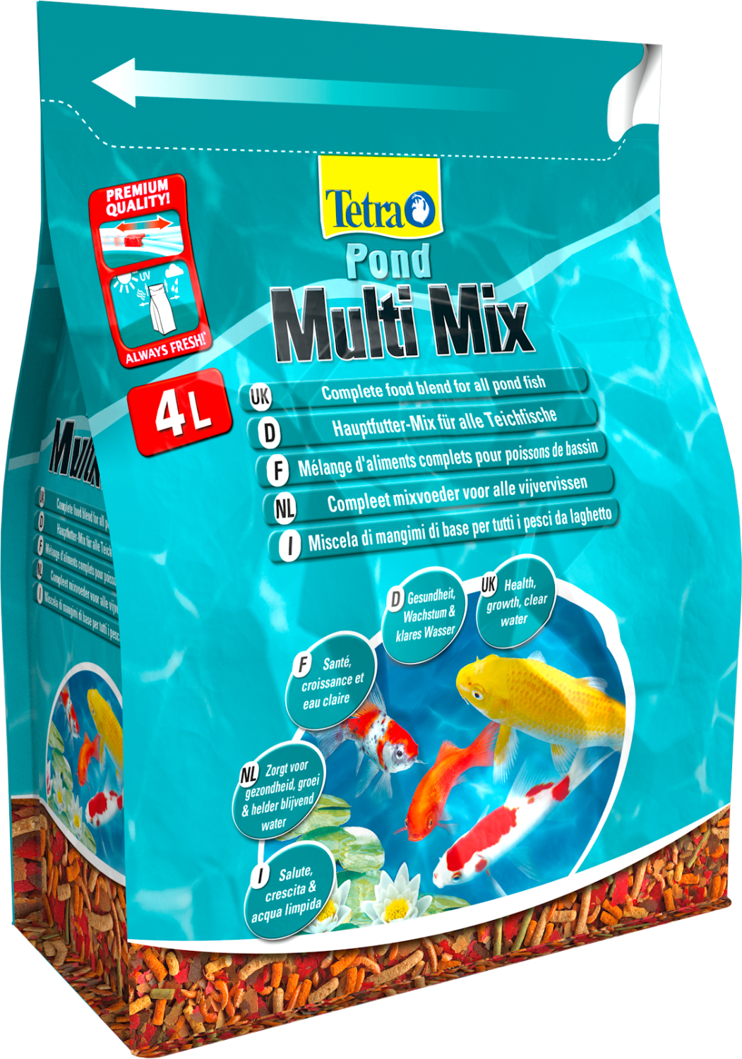 Aliment complet pour poisson de bassin mix de 4 aliments variés Tetra Pond Multimix 4 L