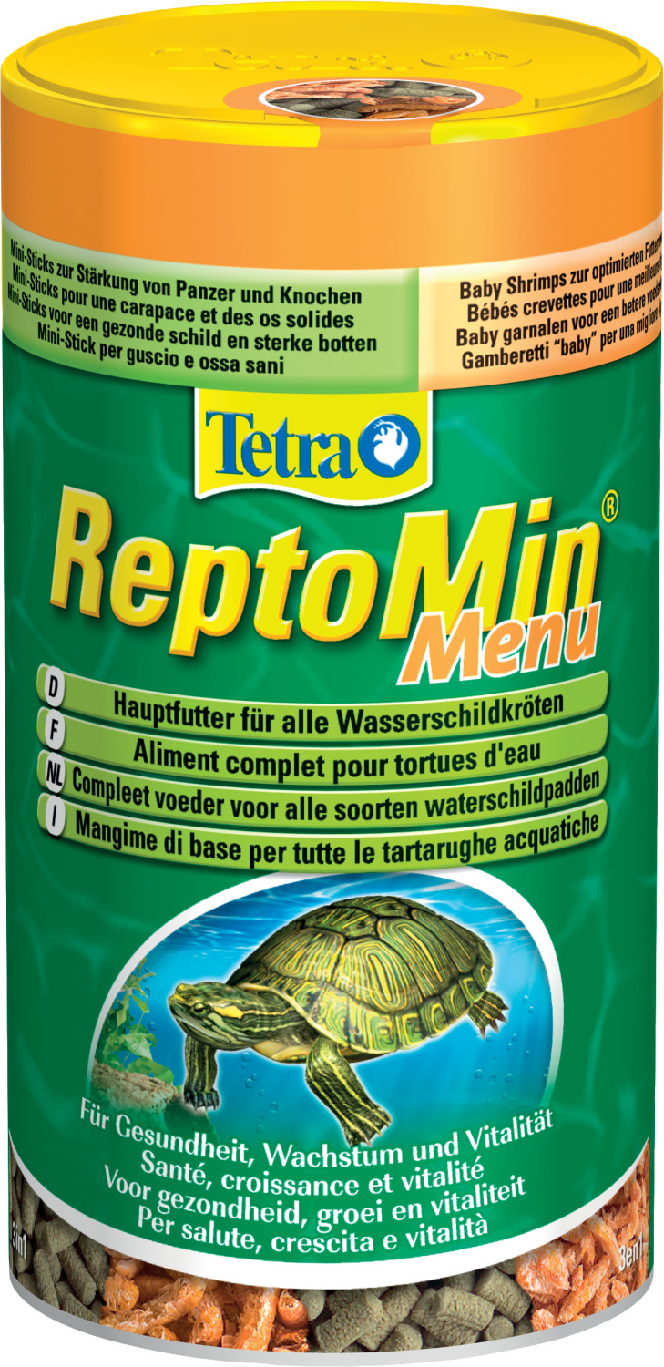 Aliment complet pour tortues d'eau mix de 3 aliments Tetra reptomin menu 100 ml