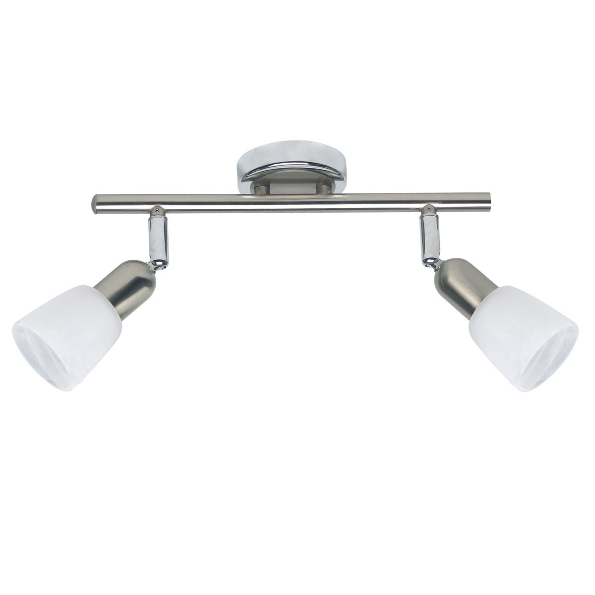 Barre 2 spots sofia acier/chrome