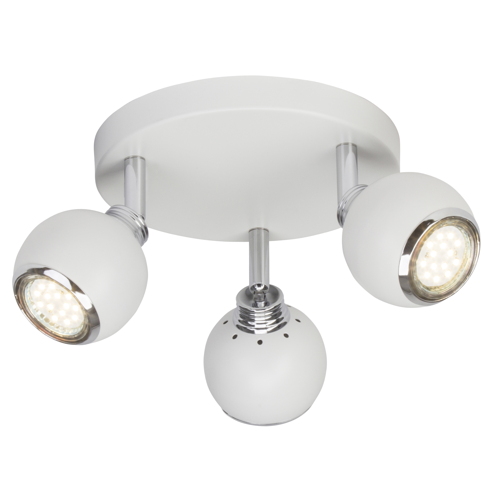 Plafonnier 3 lumières Ina LED blanc/chrome