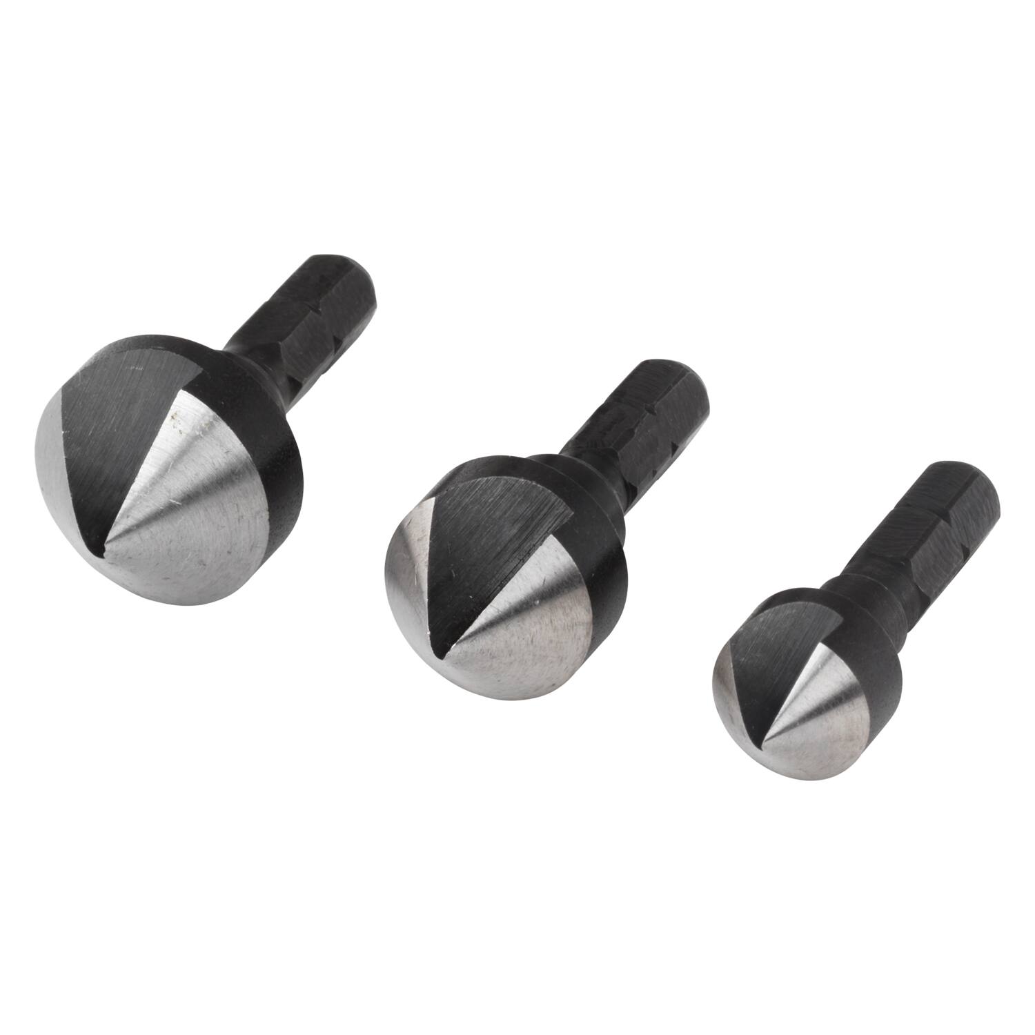 Jeu 3 fraisoirs 6 pans Ø12–16–19mm - WOLFCRAFT