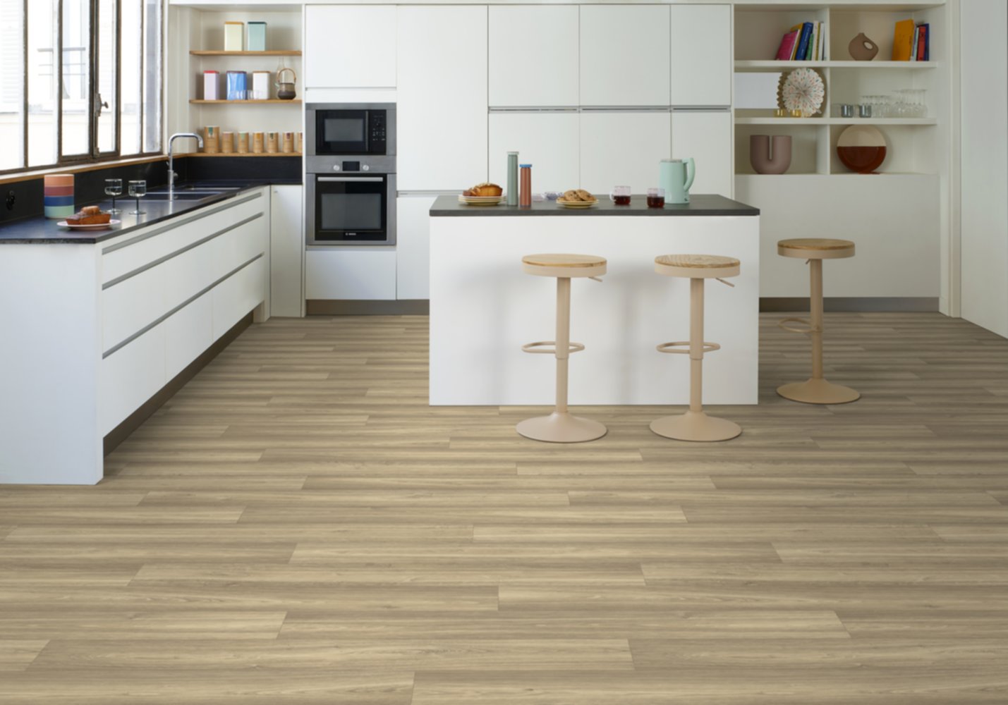 Revêtement de sol Vinyle Chêne amande Iconik Life Estate 4m - (Vendu au m)²