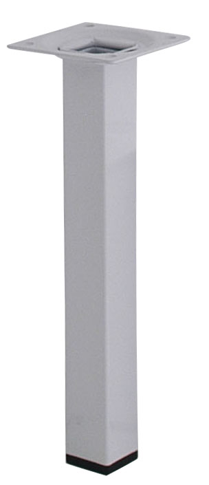 Pied carré métal blanc H.200 25x25 - EVOLUDIS