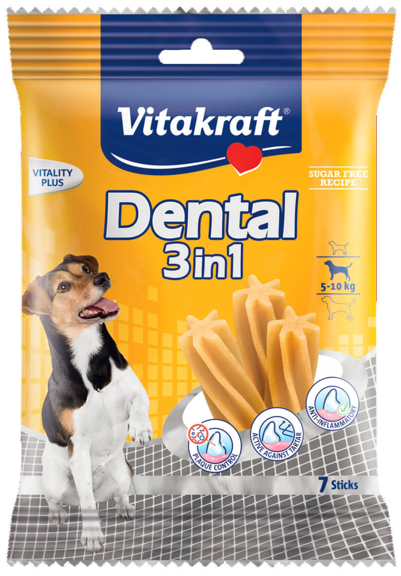 Friandise chien Dental 3 in 1 taille S x7 120 g - VITAKRAFT
