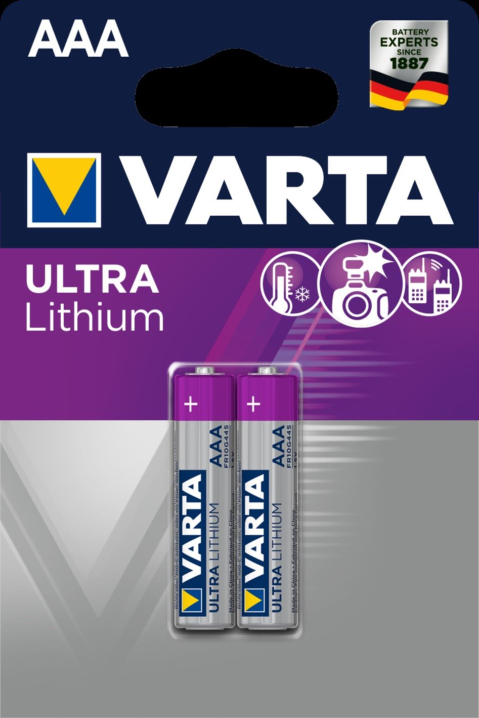 2 piles Lithium Professional 6103 AAA - VARTA 