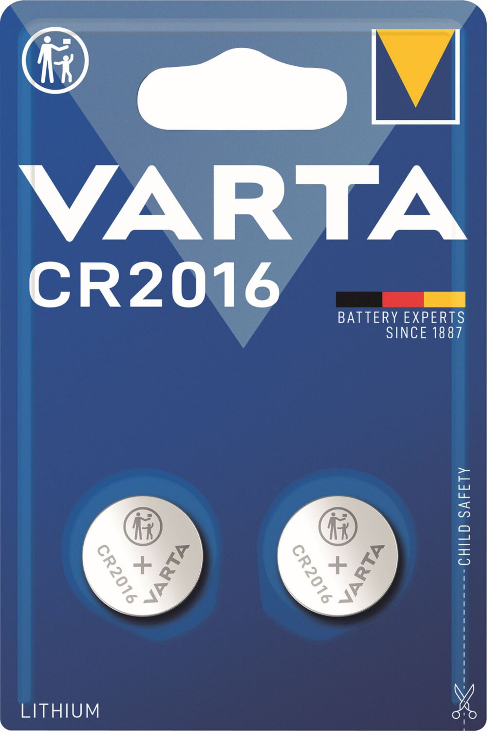 2 piles lithium CR2016 - VARTA