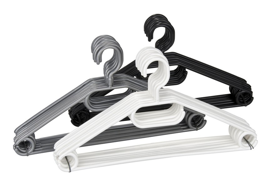 Lot de 10 cintres easy assorti noir/blanc/gris