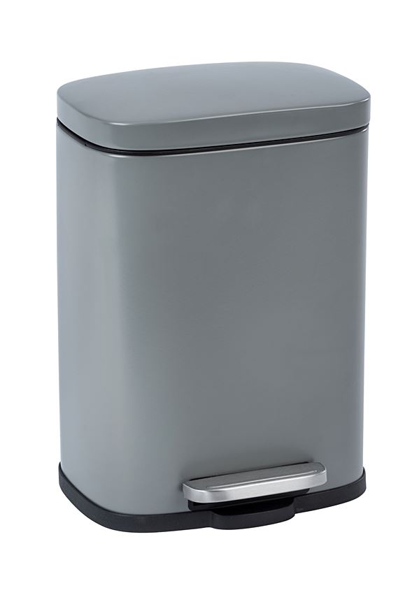 Poubelle à pédale Leno easy-close gris 5L - WENKO