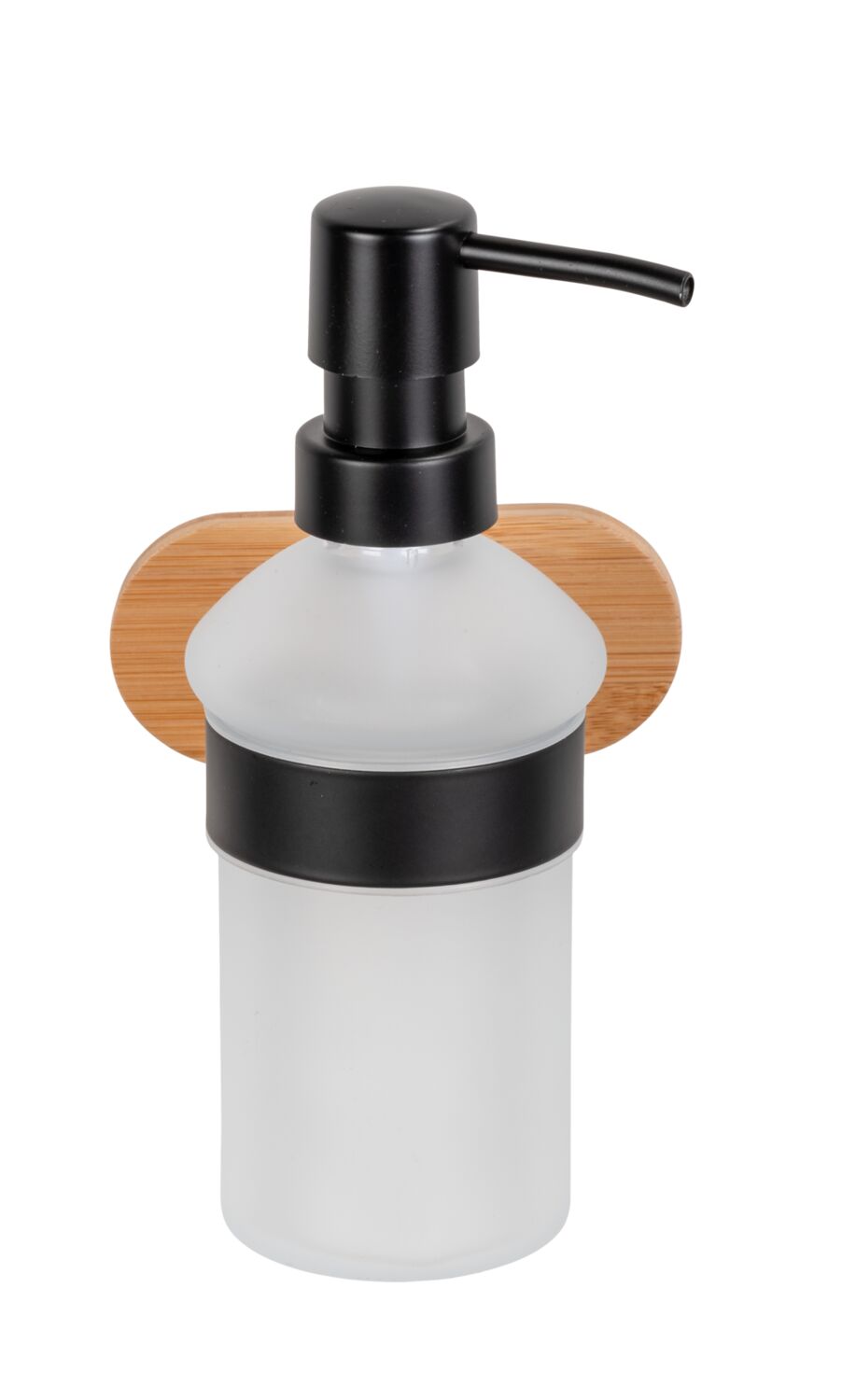 Distributeur savon adhésif Orea noir/bambou - WENKO