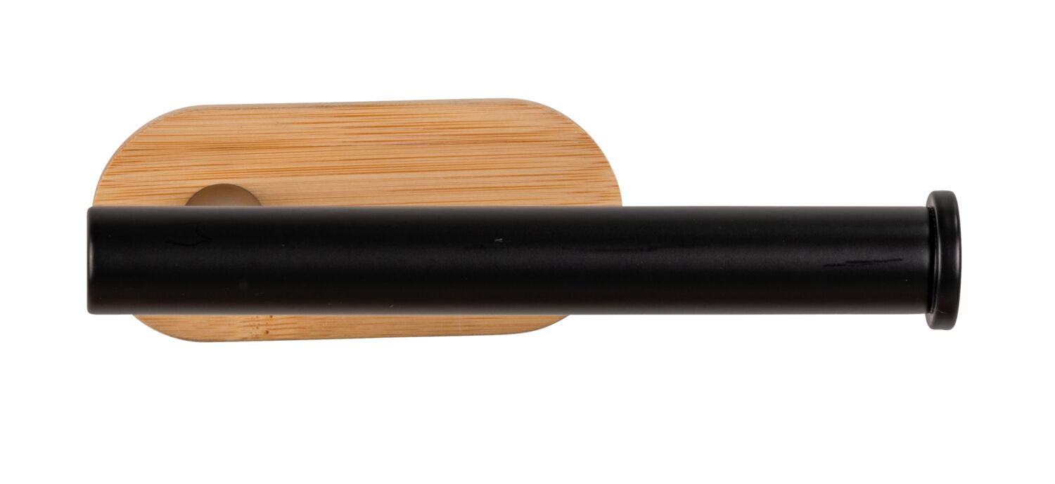 Support papier toilette Orea noir/bambou - WENKO