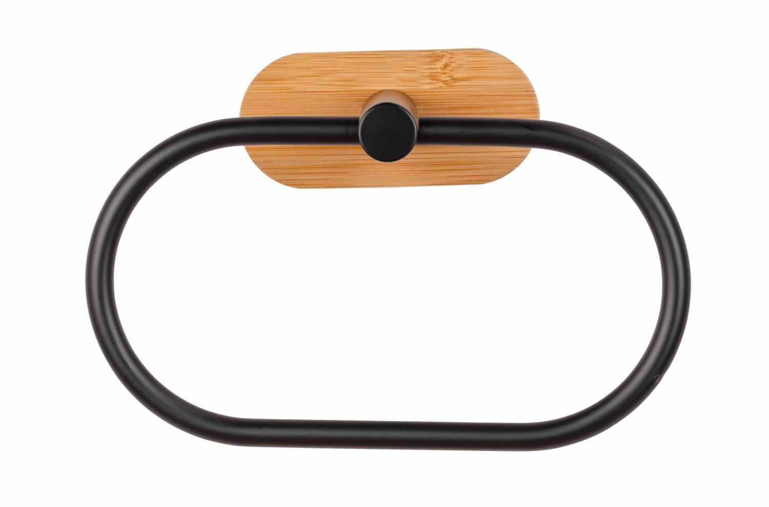 Porte serviette Orea noir et bambou - WENKO