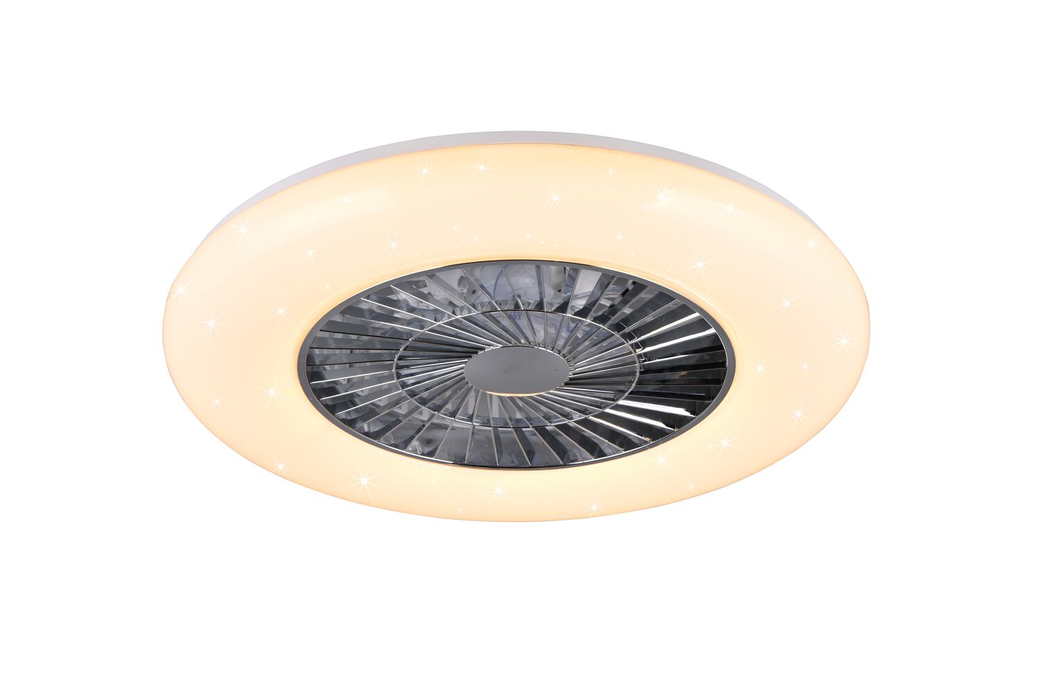 Ventilateur de plafond Visby Ø59,5xh.19,5cm chromé/plastique - TRIO