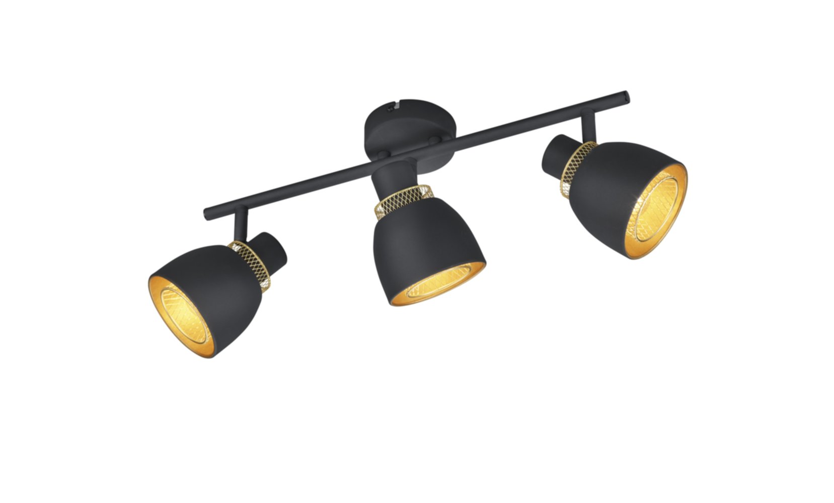 Spot métal noir mat Punch 3xE14 (non inclus) - REALITY