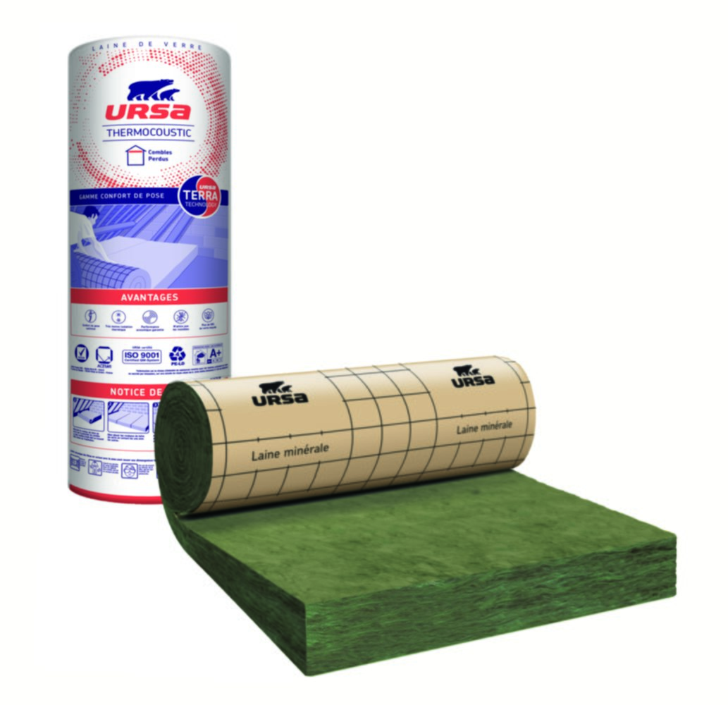 Rouleau Laine de Verre Revêtu Kraft Thermo 40 RP Ep.300mm 2,60x1,20m