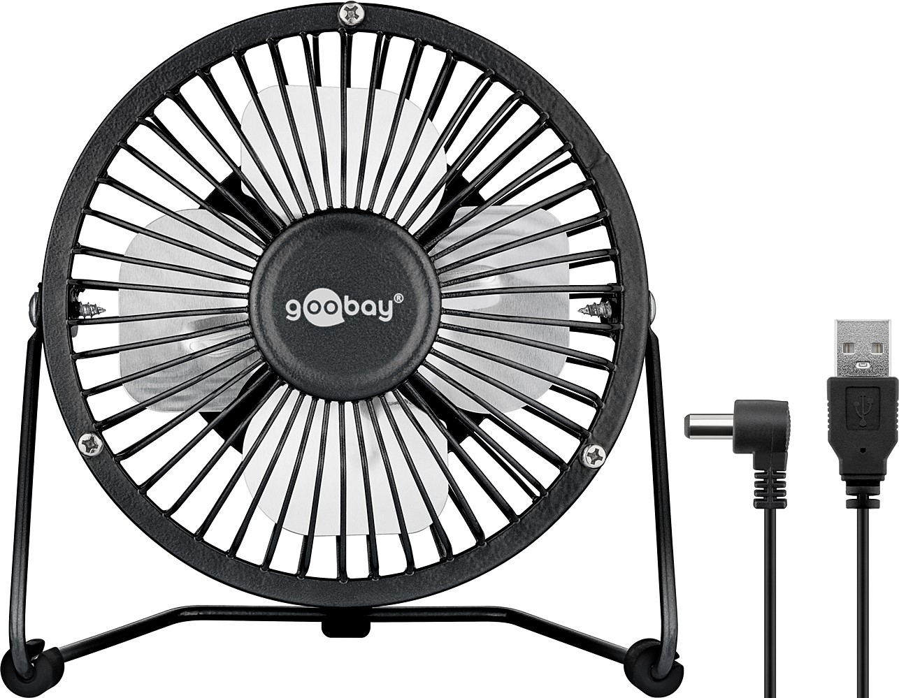 Mini ventilateur USB Ø10cm 1 vitesse 2,5W noir
