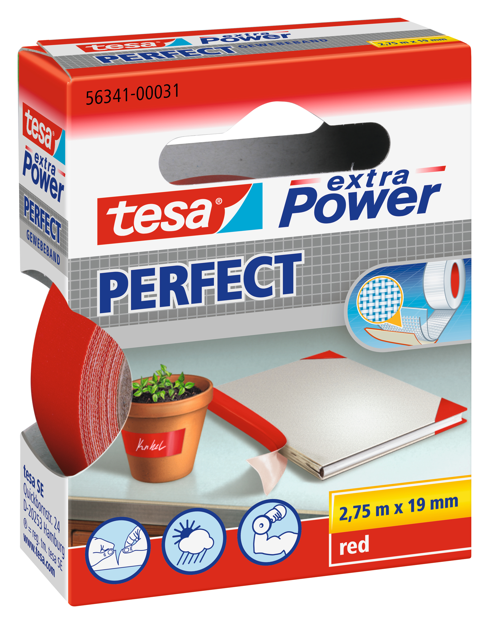 Tesa® réparer extra power rouge 2,75m 19mm