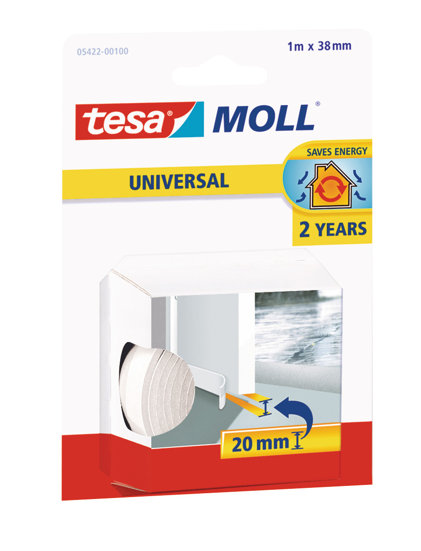 Adhésif Bas de Porte mousse PVC 1m x 38mm blanc