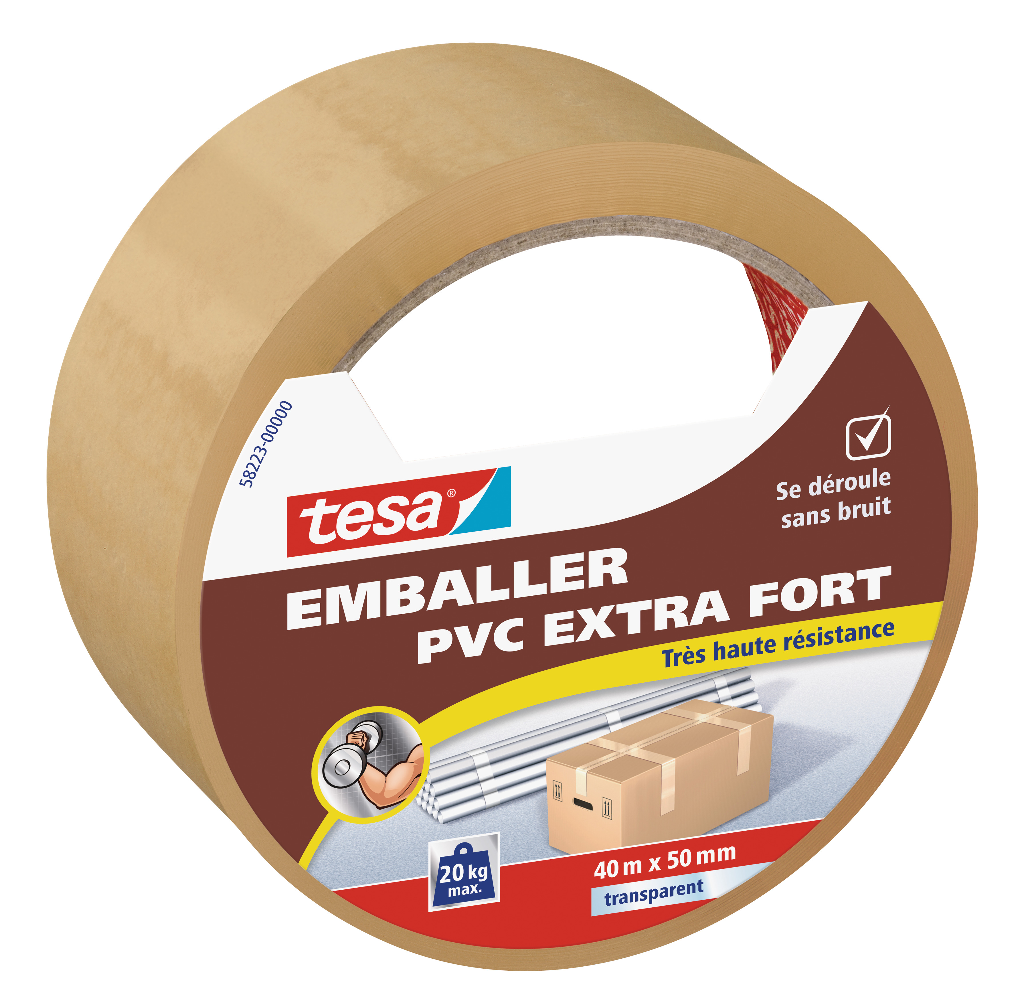 Adhésif Emballer pvc extra fort 40m x 50mm transparent