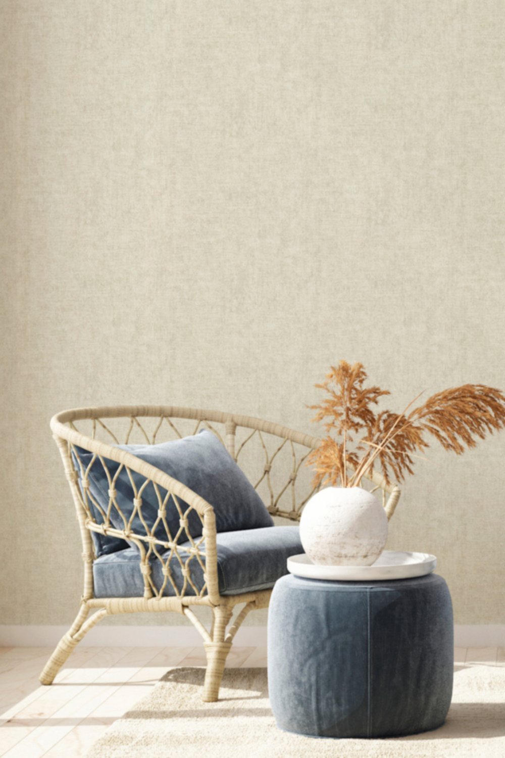 Papier Peint Vinyl Lourd Intissé Uni Relax Ivoire 5,3m² - AS CREATION